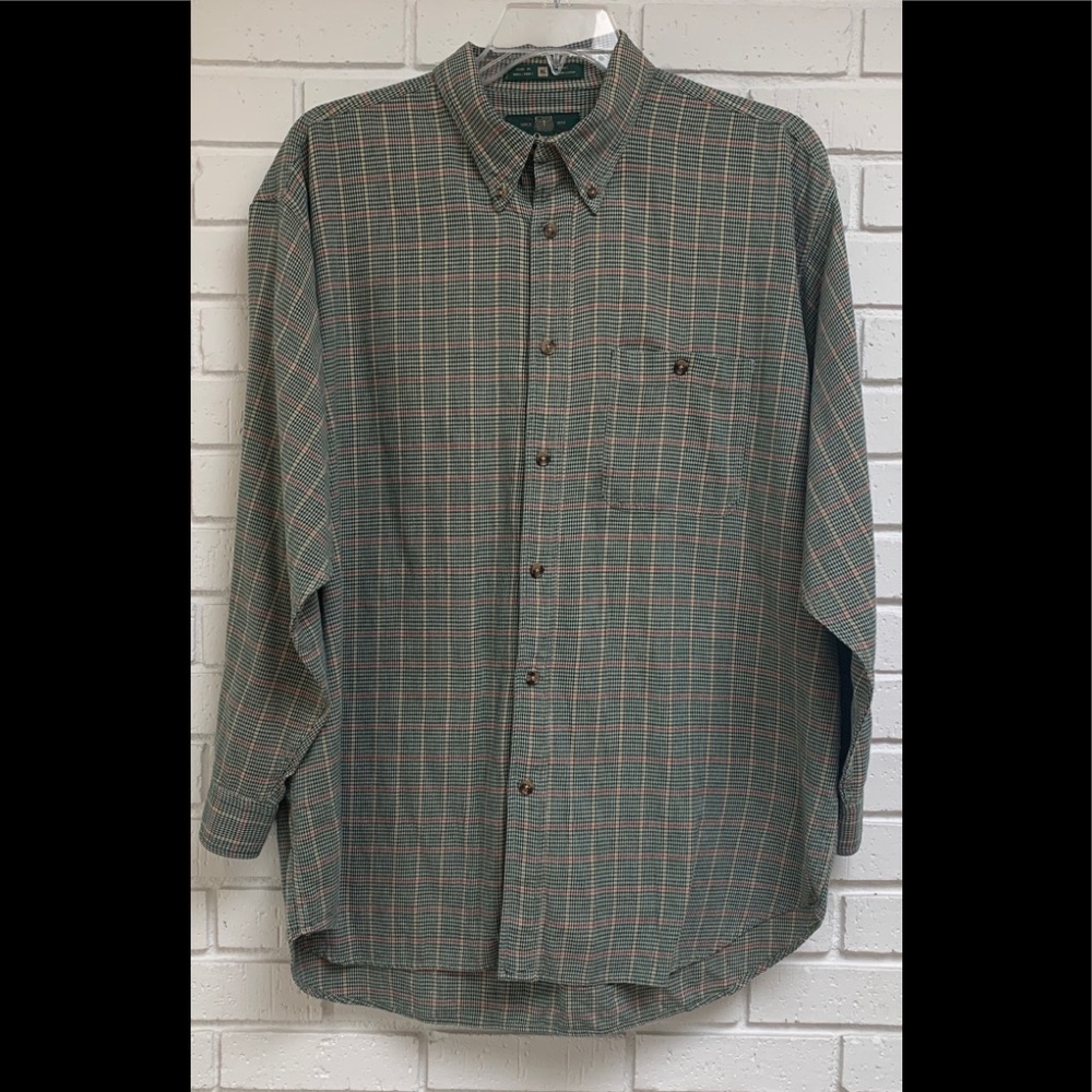 Orvis Large Button Long-sleeve Plaid Cotton Shirt